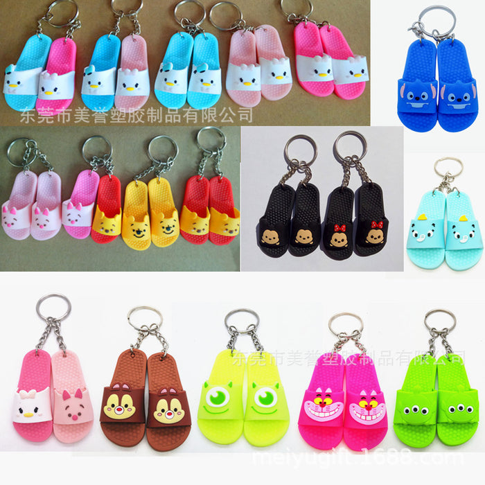 Wholesale Random Cartoon Mini Slippers Silicone Keychain (F) MOQ≥5 JDC-KC-MeiYu002