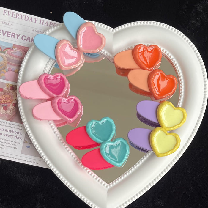 Wholesale Hair Clips Acrylic Cute Heart Oval JDC-HC-ZhiX010