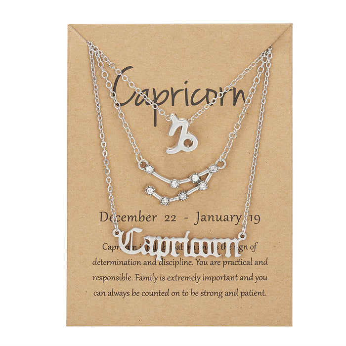 Jewelry WholesaleWholesale zodiac sign paper card necklace three-pack JDC-NE-YinH021 Necklaces 颖皓 %variant_option1% %variant_option2% %variant_option3%  Factory Price JoyasDeChina Joyas De China