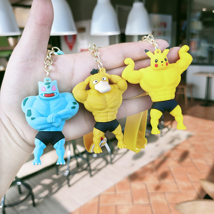 Wholesale cartoon creative personality ins muscle keychain pendant MOQ≥2 JDC-KC-JianH004