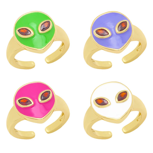 Jewelry WholesaleWholesale Zircon Enamel Alien Copper Ring JDC-RS-AS417 Rings 翱昇 %variant_option1% %variant_option2% %variant_option3%  Factory Price JoyasDeChina Joyas De China