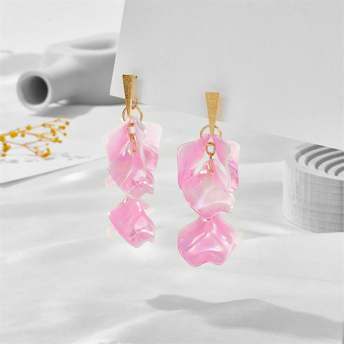 Wholesale Acrylic Exaggerated Petal Leaf Earrings MOQ≥2 JDC-ES-jufa005