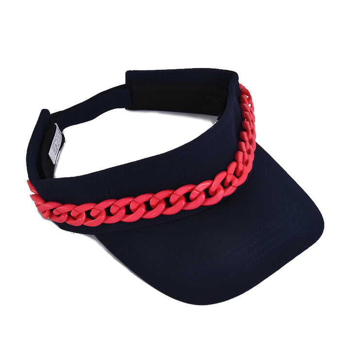 Jewelry WholesaleWholesale Thick Chain Polyester Empty Top Hat Sun Hat MOQ≥2 JDC-FH-ZhuoP006 Fashionhat 卓澎 %variant_option1% %variant_option2% %variant_option3%  Factory Price JoyasDeChina Joyas De China