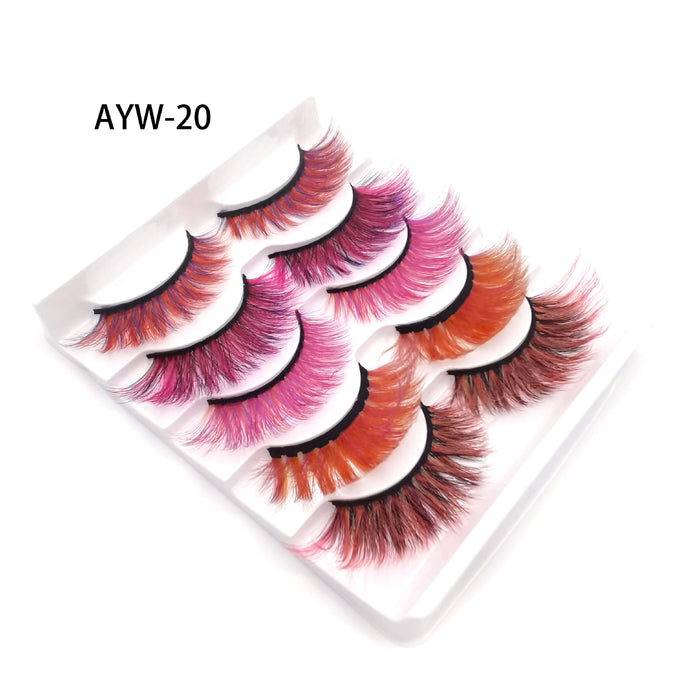 Jewelry WholesaleWholesale Color Messy False Eyelashes 5 Pairs Pack JDC-EY-LDian002 eyelashes 靓点 %variant_option1% %variant_option2% %variant_option3%  Factory Price JoyasDeChina Joyas De China