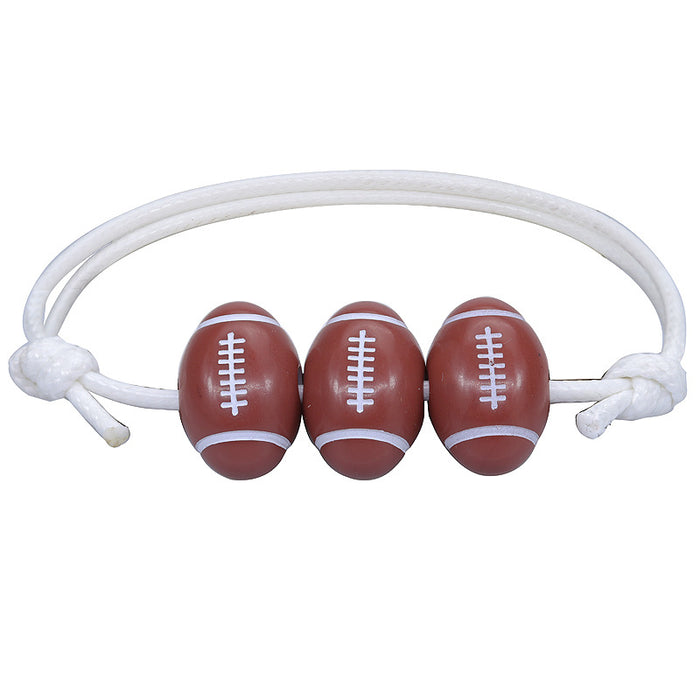 Wholesale Bracelet Basketball Baseball Wax Thread Braided Tennis Rugby Bracelet MOQ≥2 JDC-BT-Yiye026