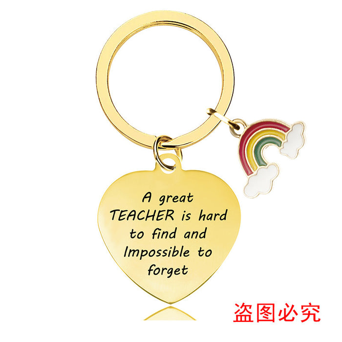 Jewelry WholesaleWholesale teachers' Day graduation gift engraved stainless steel Graduation keychain JDC-KC-GangGu034 Keychains 钢古 %variant_option1% %variant_option2% %variant_option3%  Factory Price JoyasDeChina Joyas De China