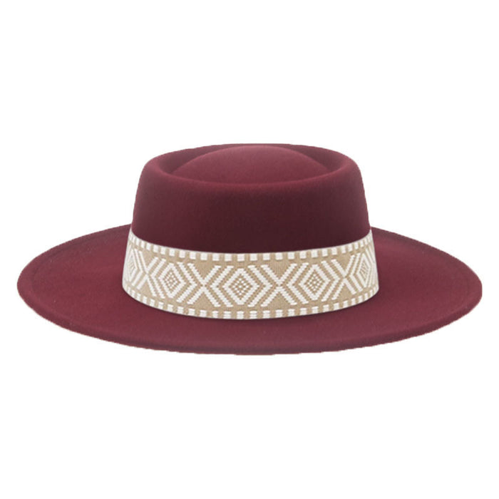 Jewelry WholesaleWholesale Dome Woolen Hat Flat Brim Hat JDC-FH-Guanchuan005 Fashionhat 冠川 %variant_option1% %variant_option2% %variant_option3%  Factory Price JoyasDeChina Joyas De China