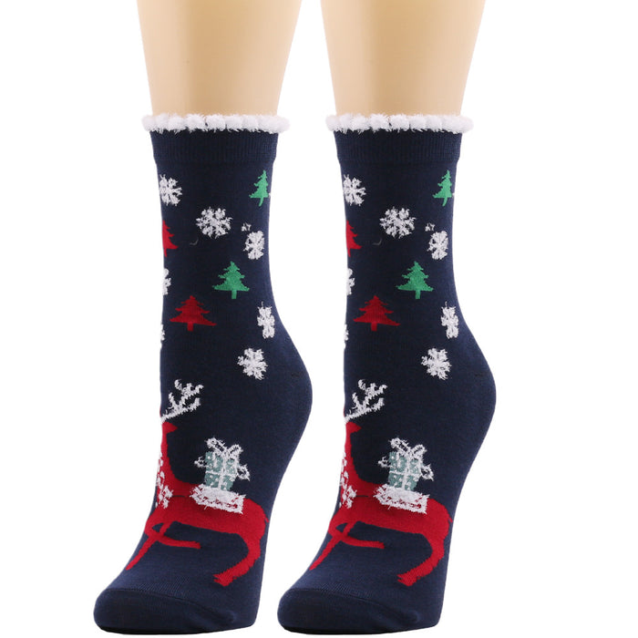 Wholesale Socks Cotton Christmas Fluffy Socks MOQ≥2 JDC-SK-XQ013