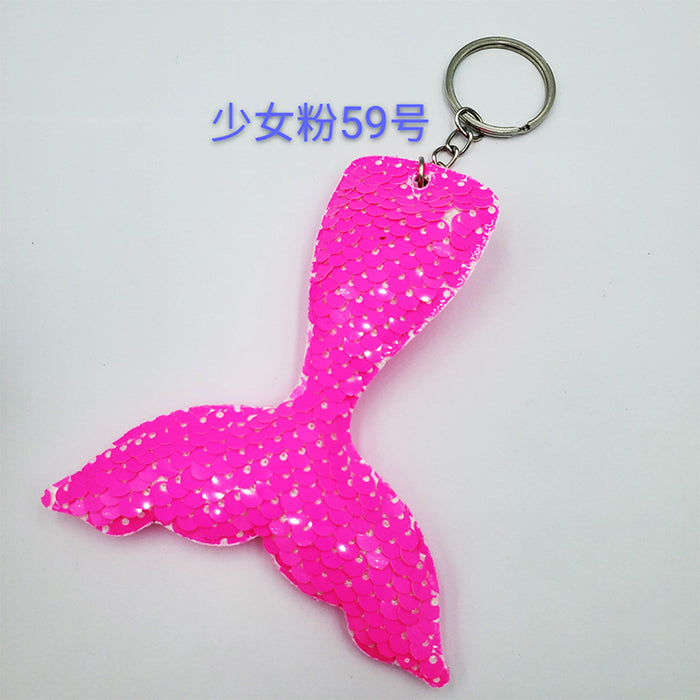 Jewelry WholesaleWholesale Sequin Mermaid Tail Keychain JDC-KC-QiShi002 Keychains 奇释 %variant_option1% %variant_option2% %variant_option3%  Factory Price JoyasDeChina Joyas De China