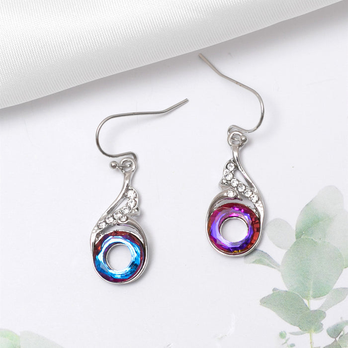 Wholesale fashion new earrings colorful crystal gradient earrings JDC-ES-CM020