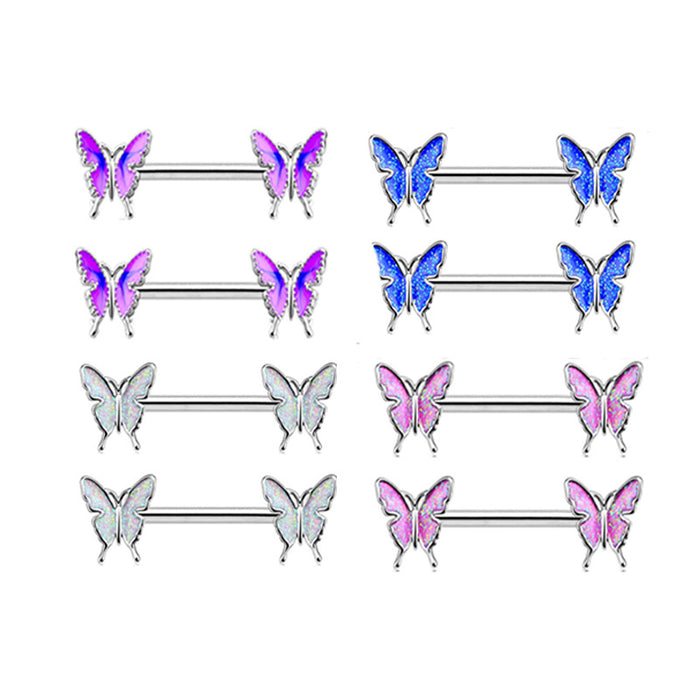 Jewelry WholesaleWholesale Butterfly Nail Nails Nipple Ring Stainless Steel Symmetrical MOQ≥4 JDC-UN-Lanlu005 Piercing 蓝露 %variant_option1% %variant_option2% %variant_option3%  Factory Price JoyasDeChina Joyas De China