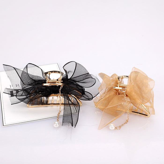 Wholesale hairpin metal bow pearl JDC-HC-MDL004