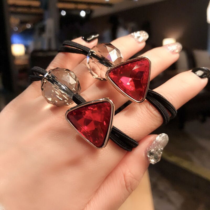 Jewelry WholesaleWholesale triangle crystal hair rope JDC-HS-FuY002 Hair Scrunchies 赴渊 %variant_option1% %variant_option2% %variant_option3%  Factory Price JoyasDeChina Joyas De China