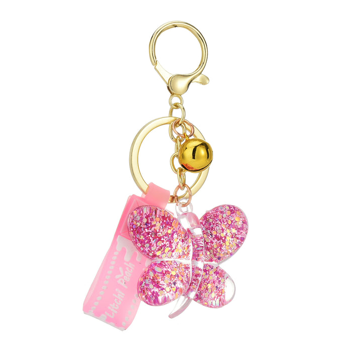 Jewelry WholesaleWholesale acrylic Sequin butterfly car bag couple keychain JDC-KC-WAN020 Keychains 沃安 %variant_option1% %variant_option2% %variant_option3%  Factory Price JoyasDeChina Joyas De China