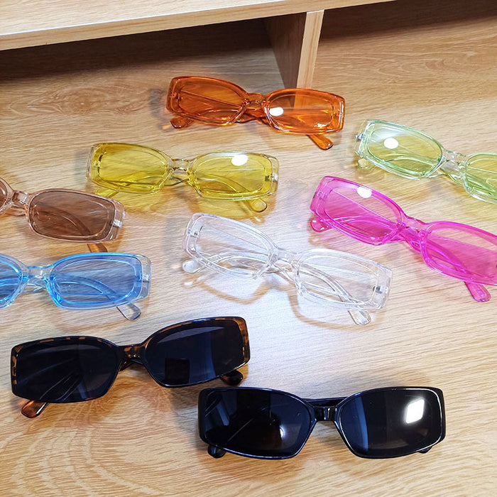 Wholesale Fruit Color Small Square Sunglasses Color Transparent MOQ≥2 JDC-SG-BoH001