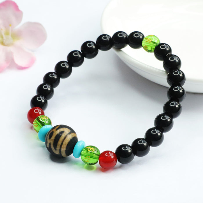 Wholesale god of wealth dzi bracelet black onyx bracelet diy jewelry JDC-BT-JuanY005