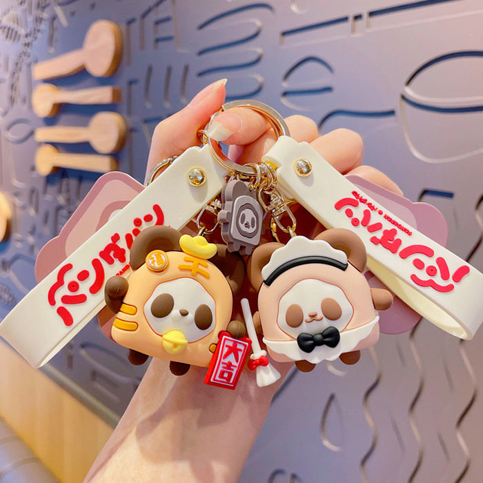 Wholesale Keychains pvc panda toast cute MOQ≥2 JDC-KC-YDao044