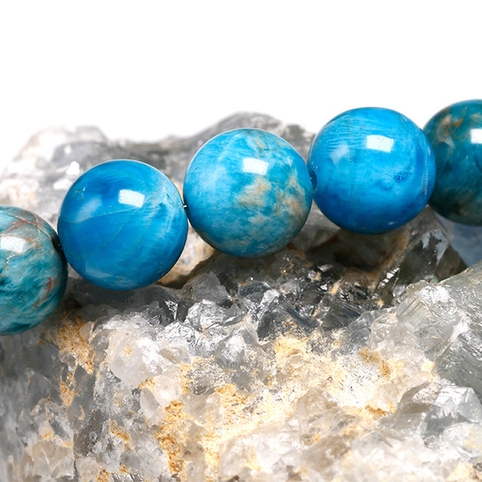 Wholesale Natural Apatite Beaded Bracelet Round Beads Loose Beads Finished Bracelet JDC-BT-liehuo001