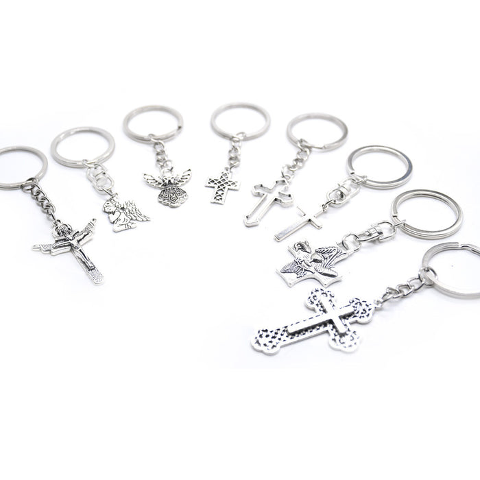 Wholesale Metal Angel Cross Keychain JDC-KC-BYou004