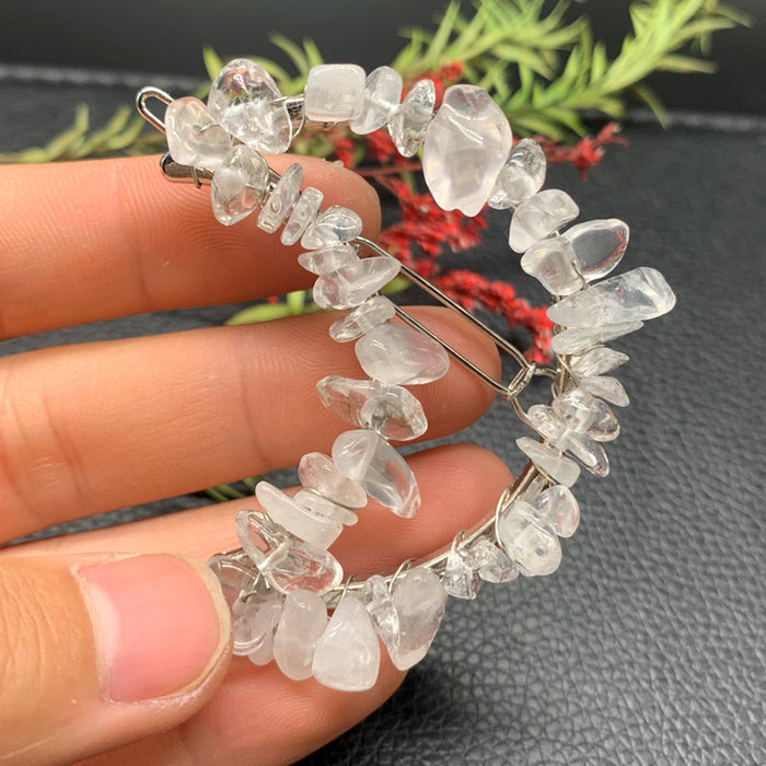 Wholesale Natural Crystal Gravel Moon Hair Clip Hair Accessories JDC-HC-ZHIY002