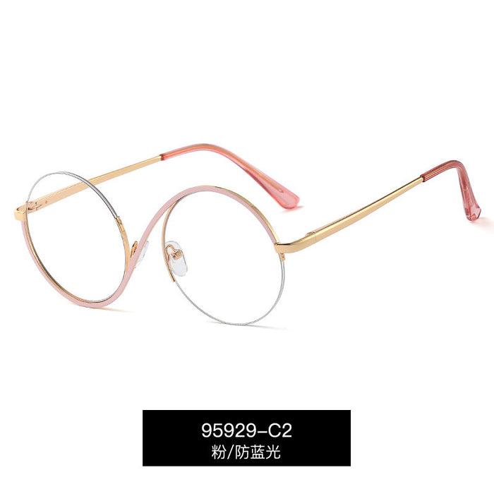 Jewelry WholesaleWholesale Metal Half Frame Anti Blue Light Flat Glasses JDC-SG-FanDY001 Sunglasses 梵蒂雅 %variant_option1% %variant_option2% %variant_option3%  Factory Price JoyasDeChina Joyas De China