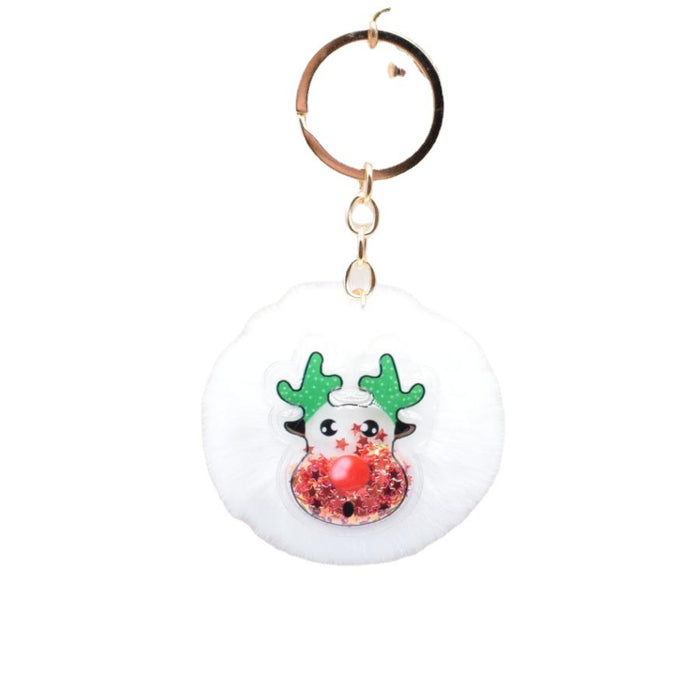 Wholesale christmas fur ball keychain tree old man bell deer  MOQ≥2 JDC-KC-BingX001