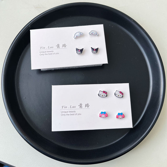 Wholesale Plastic Needle Stud Earrings Student Cartoon Earrings Earrings Hypoallergenic JDC-ES-SHanP001