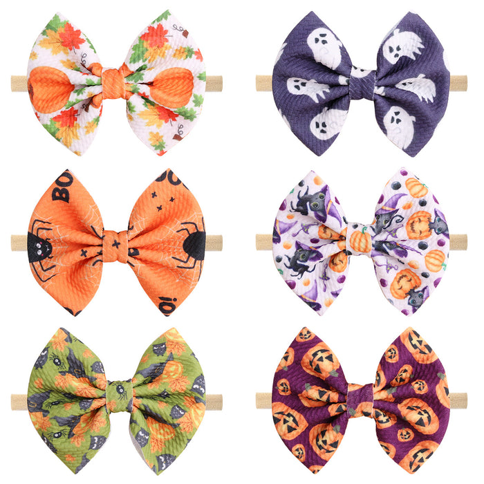 Wholesale Hair Scrunchies Fabric Print Halloween MOQ≥5 JDC-HS-HaiS004