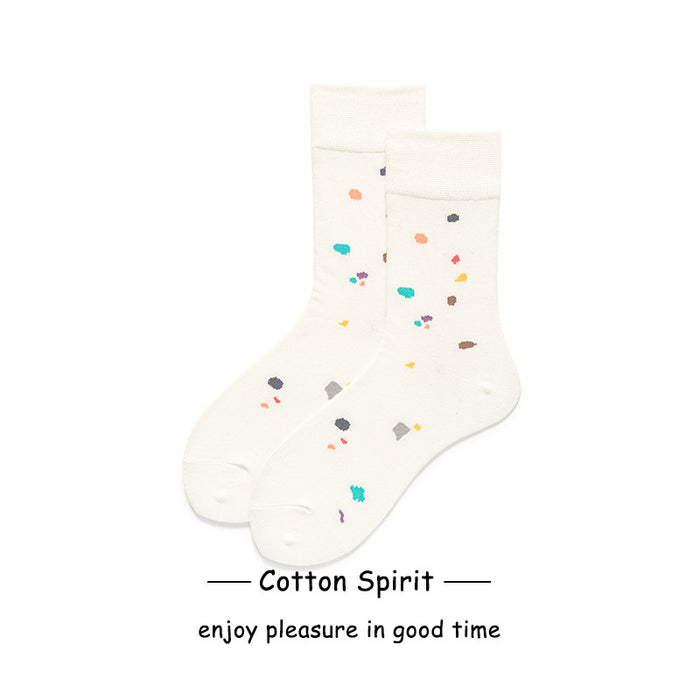 Wholesale Socks Cotton Irregular Color Dots JDC-SK-ZJGY001