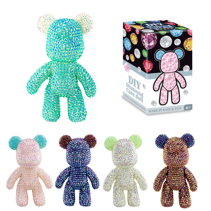 Wholesale diy stick drill fluid bear ornaments diamond toy vinyl doll JDC-FT-ZhuoJia019