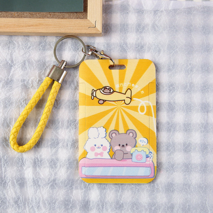 Jewelry WholesaleWholesale Cartoon Plastic Card Holder PU Lanyard Keychain JDC-KC-Gangs003 Keychains 港升 %variant_option1% %variant_option2% %variant_option3%  Factory Price JoyasDeChina Joyas De China