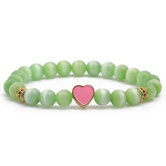 Wholesale Opal Beaded Heart Bracelet MOQ≥2 JDC-BT-ML060