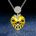 Jewelry WholesaleWholesale Fashion Sunflower Yellow Crystal Heart Shape Ladies Necklace JDC-NE-XunO050 Necklaces 循欧 %variant_option1% %variant_option2% %variant_option3%  Factory Price JoyasDeChina Joyas De China