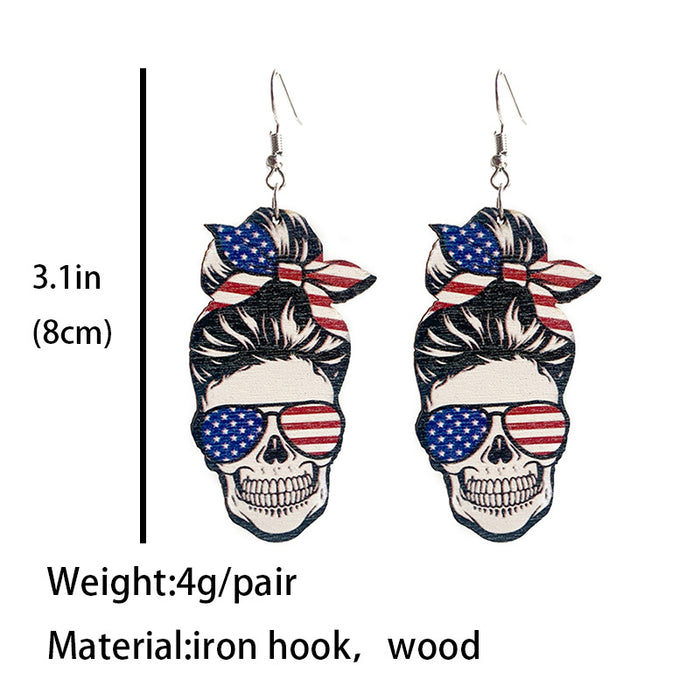 Wholesale personalized earrings wooden earrings MOQ≥3 JDC-ES-heyi012