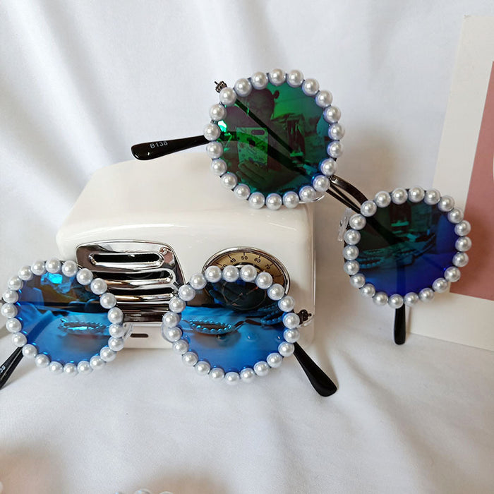 Jewelry WholesaleWholesale Hot Color Film Street Shooting Children's Pearl Sunglasses JDC-SG-JingM002 Sunglasses 镜美 %variant_option1% %variant_option2% %variant_option3%  Factory Price JoyasDeChina Joyas De China