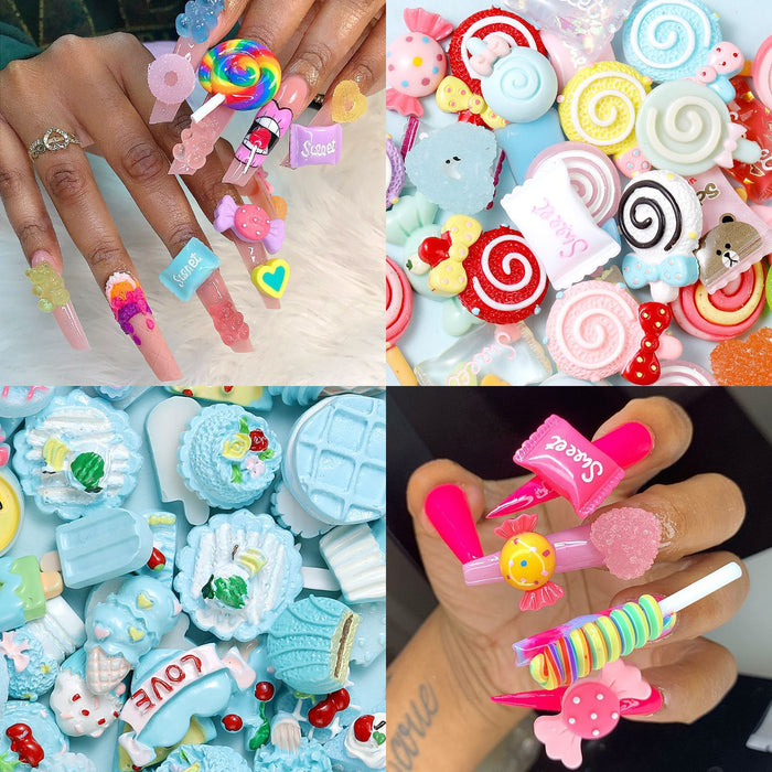 Jewelry WholesaleWholesale kawaii 3d candy cartoon resin gummy DIY nail stickers accessories JDC-NS-TNi002 Nail Stickers 太尼 %variant_option1% %variant_option2% %variant_option3%  Factory Price JoyasDeChina Joyas De China