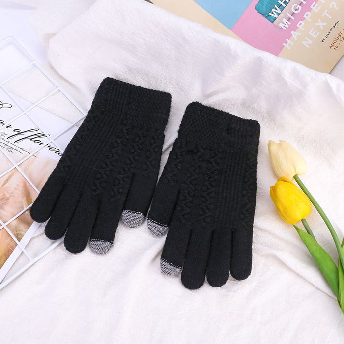 Wholesale Gloves Acrylic Thick Knit Split Finger Warm JDC-GS-HaiL008