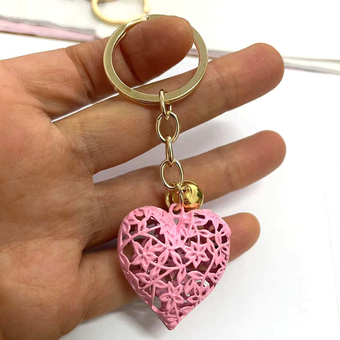 Wholesale DIY Jewelry Accessories Multicolor Hollow Heart Pendant Metal Key Pendant MOQ≥10 JDC-KC-DXJ001