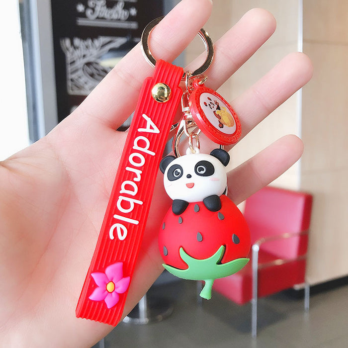 Wholesale Keychains For Backpacks cute fruit bear accessories doll cartoon keychain JDC-KC-FeiRun080