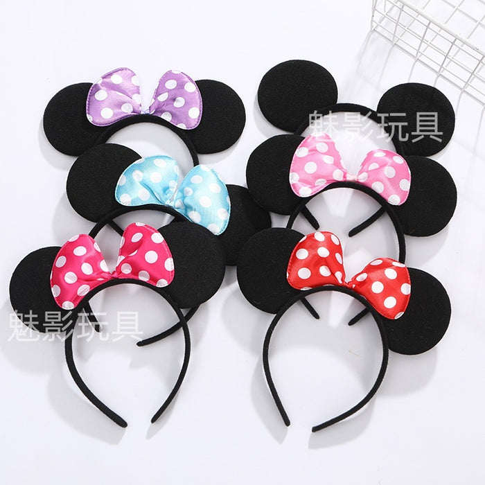 Wholesale 12PCS Wave Dot Bow Fabric Hair Hoops JDC-HD-MeiY002