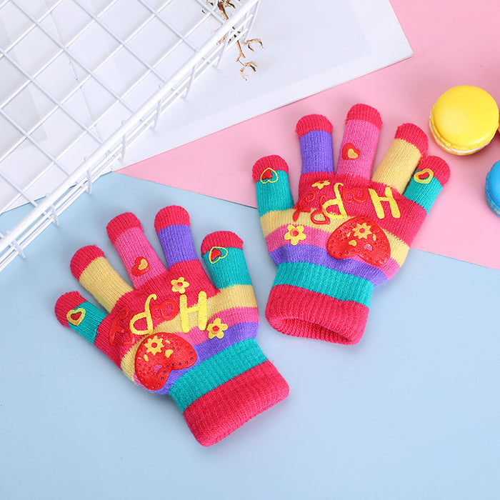 Wholesale Gloves Acrylic Cute Warm Cold Protection Children's Gloves MOQ≥2 JDC-GS-YiF004