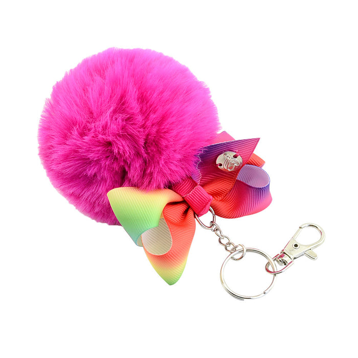 Wholesale big hair ball keychain pendant warped flower hair rope cute plush JDC-KC-GSMR001