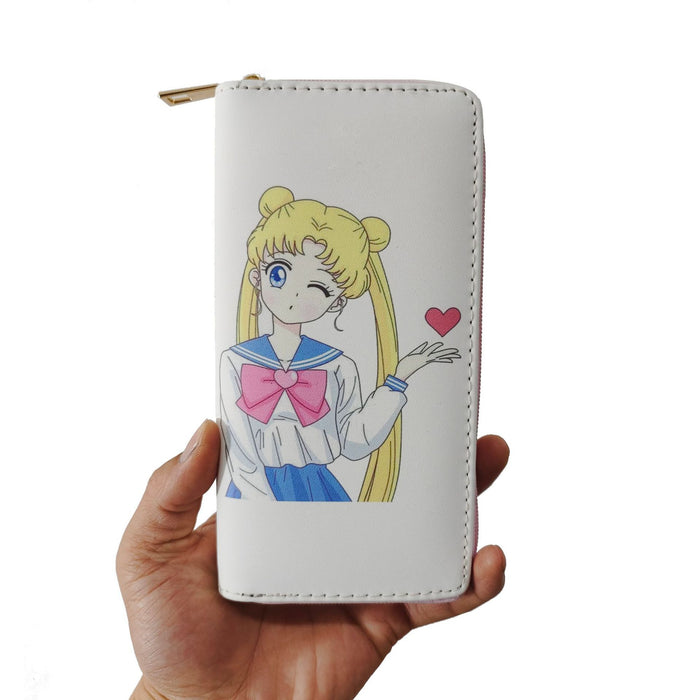 Wholesale 2D Cartoon Sailor Moon PU Long Zipper Wallet MOQ≥3 JDC-WT-Dengxin002