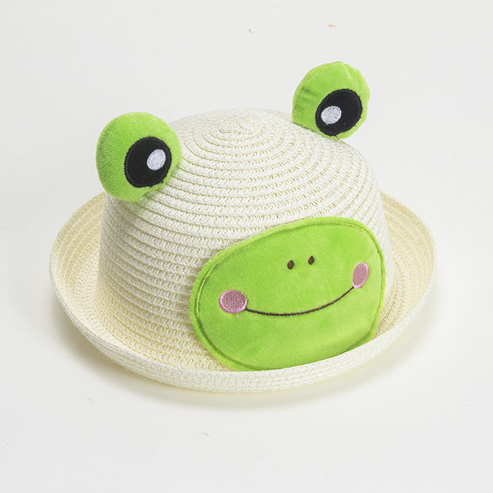 Wholesale Children's Straw Hat Papyrus Frog Sunshade Hat JDC-SH-ZYuan005