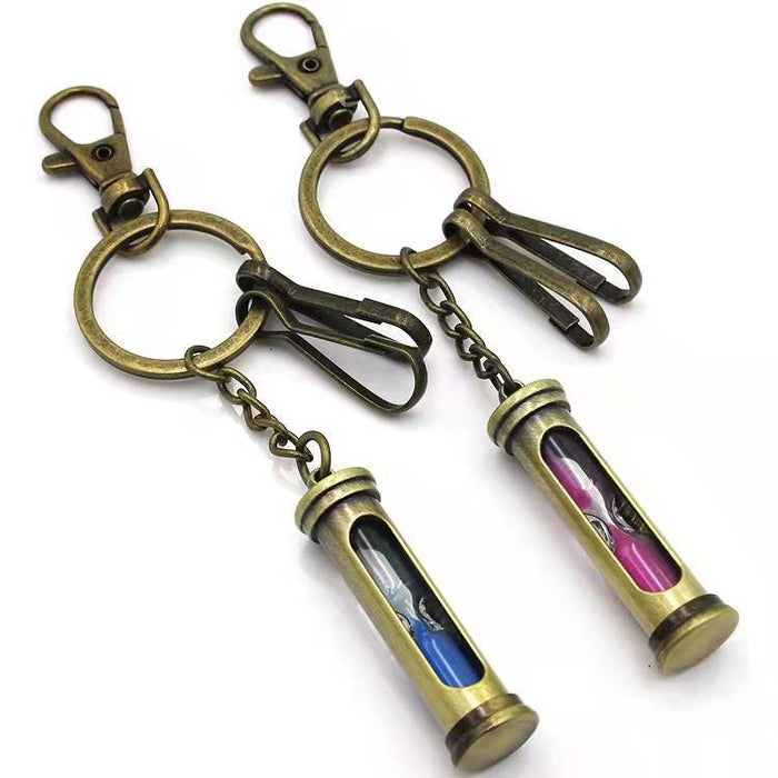 Wholesale Keychain Alloy Vintage Bronze Oil Lamp Hourglass MOQ≥2 JDC-KC-CZhan002