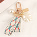 Jewelry WholesaleWholesale Alloy Striped Fabric With Pearl Heart Keychain JDC-KC-YiHan001 Keychains 伊菡 %variant_option1% %variant_option2% %variant_option3%  Factory Price JoyasDeChina Joyas De China
