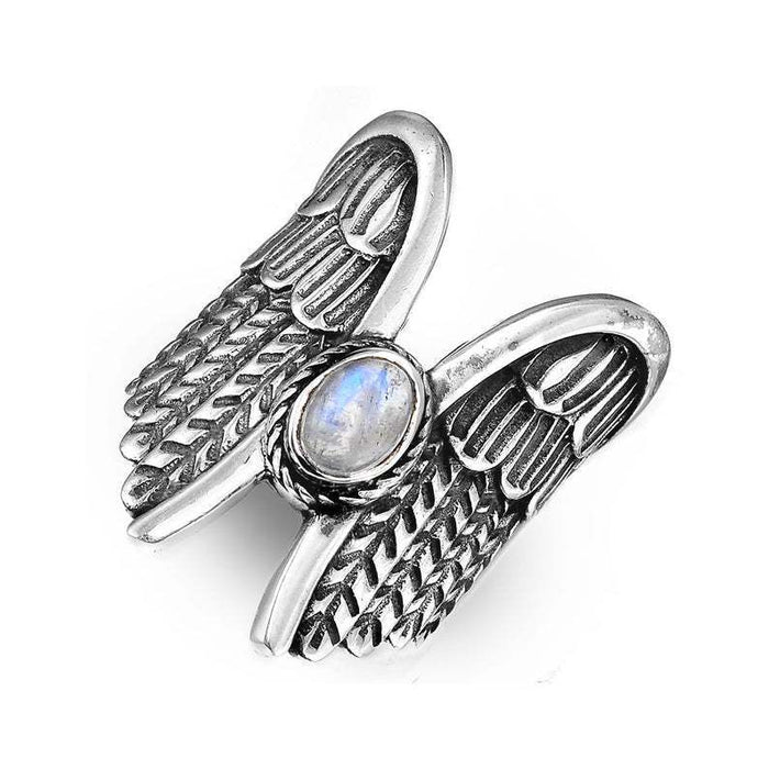 Jewelry WholesaleWholesale Wings Angel Wings Moonstone Alloy Rings JDC-RS-Saip018 Rings 赛蒲 %variant_option1% %variant_option2% %variant_option3%  Factory Price JoyasDeChina Joyas De China