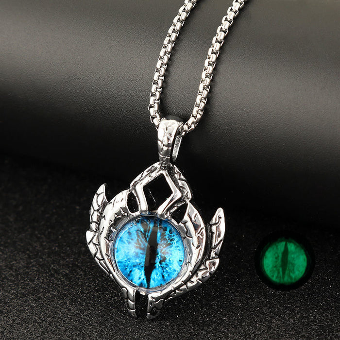 Wholesale Necklace Titanium Steel Luminous Demon Eye Fluorescent MOQ≥2 JDC-NE-DanYuan002