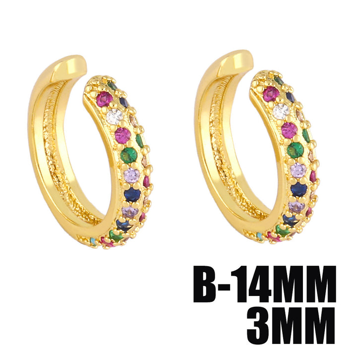 Wholesale Earrings Colored Zircon Heart Ear Cuffs JDC-ES-PREMAS002