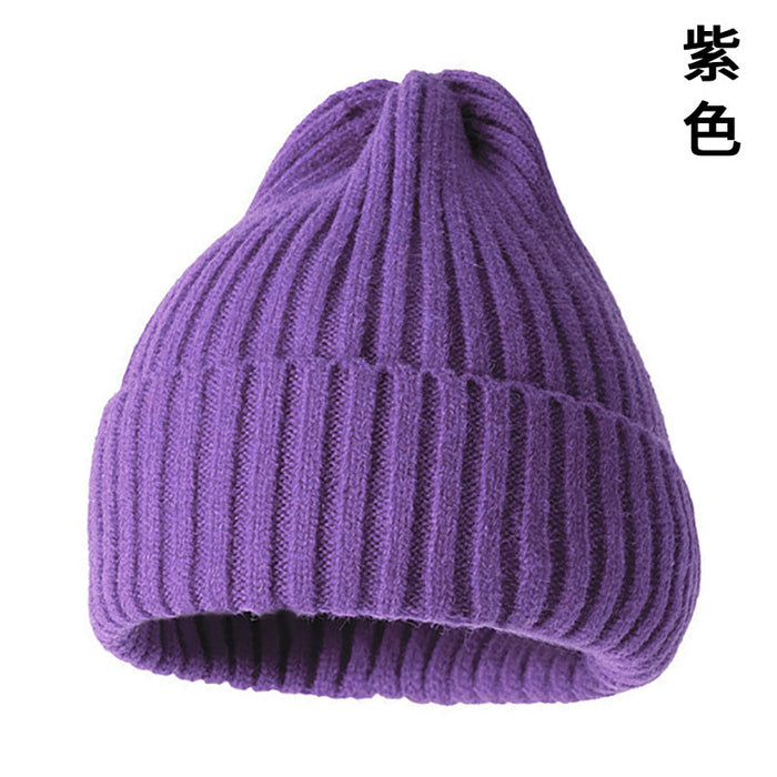 Wholesale Hat Polyester Curling Solid Color Thick Thread Knit Hat JDC-FH-YaoX002